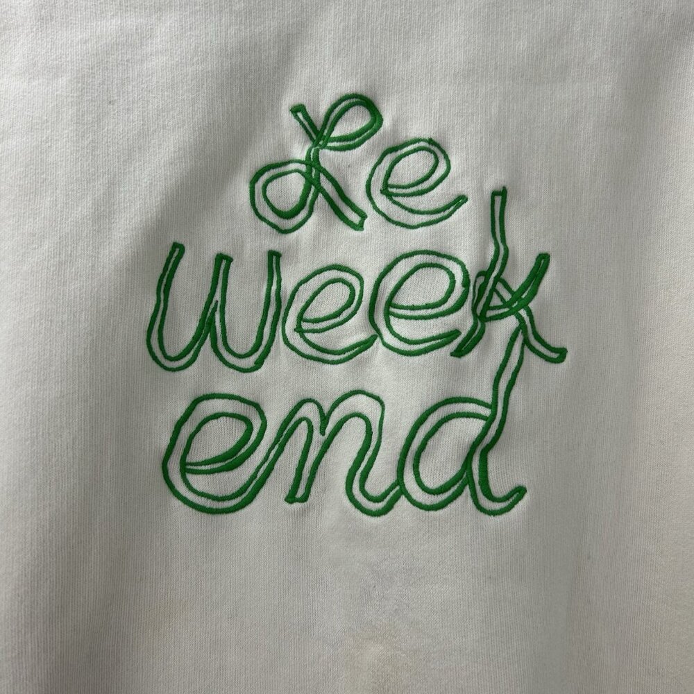 Clare V. Sweatshirt Pullover Women's M Cream Le Weekend Embroidered Crewneck - Picture 12 of 13